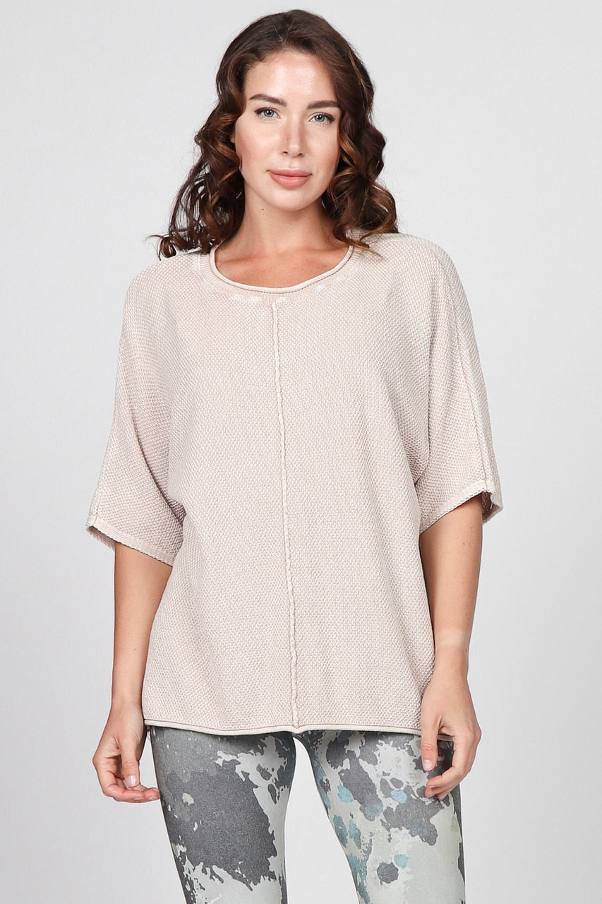 S4872A Mineral Wash Boxy Sweater Top
