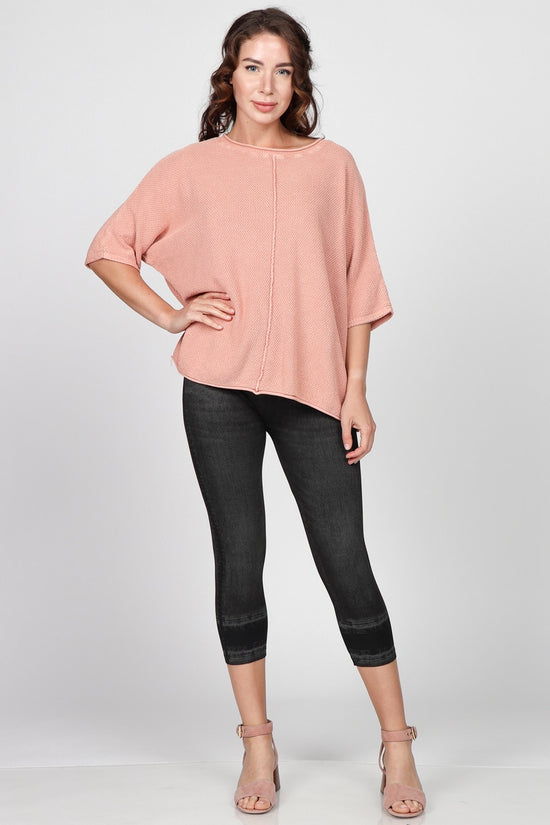 S4872A Mineral Wash Boxy Sweater Top