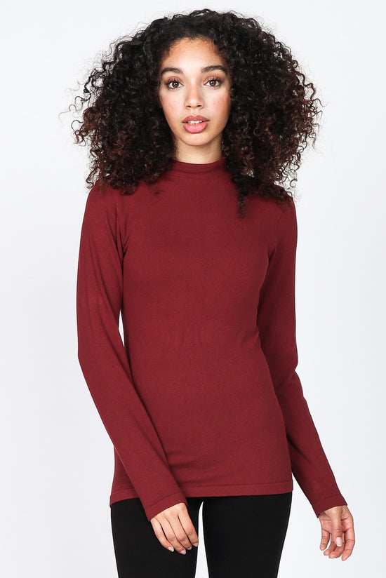Load image into Gallery viewer, S4902 Ribbed Mock Neck Long Sleeve Basic Top
