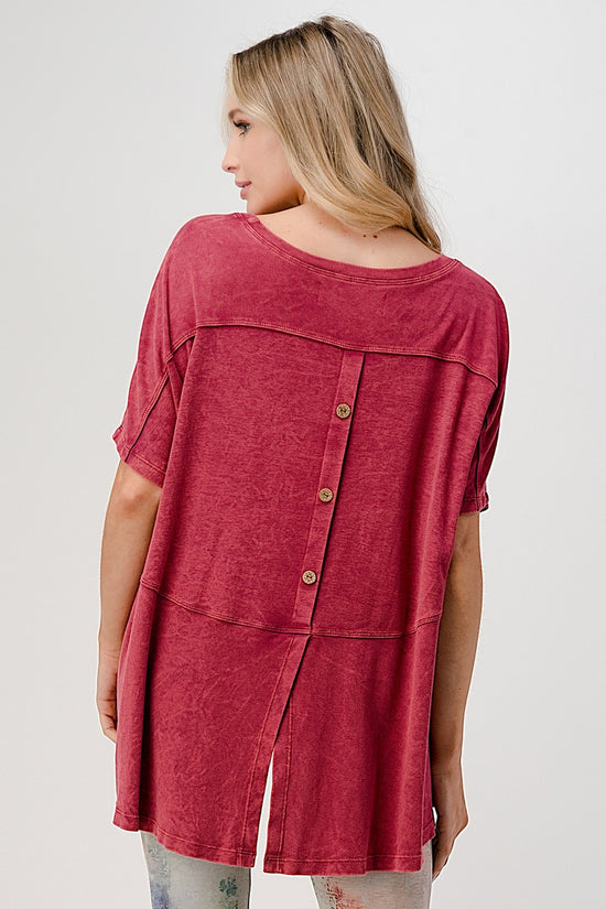 Load image into Gallery viewer, S4905A Mineral Washed Top with Buttons

