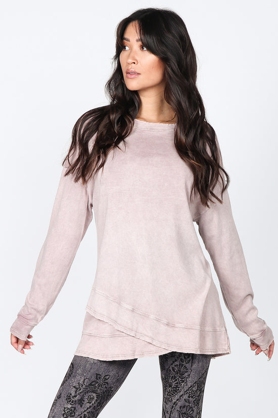 S4948A Mineral Wash Knit Tunic