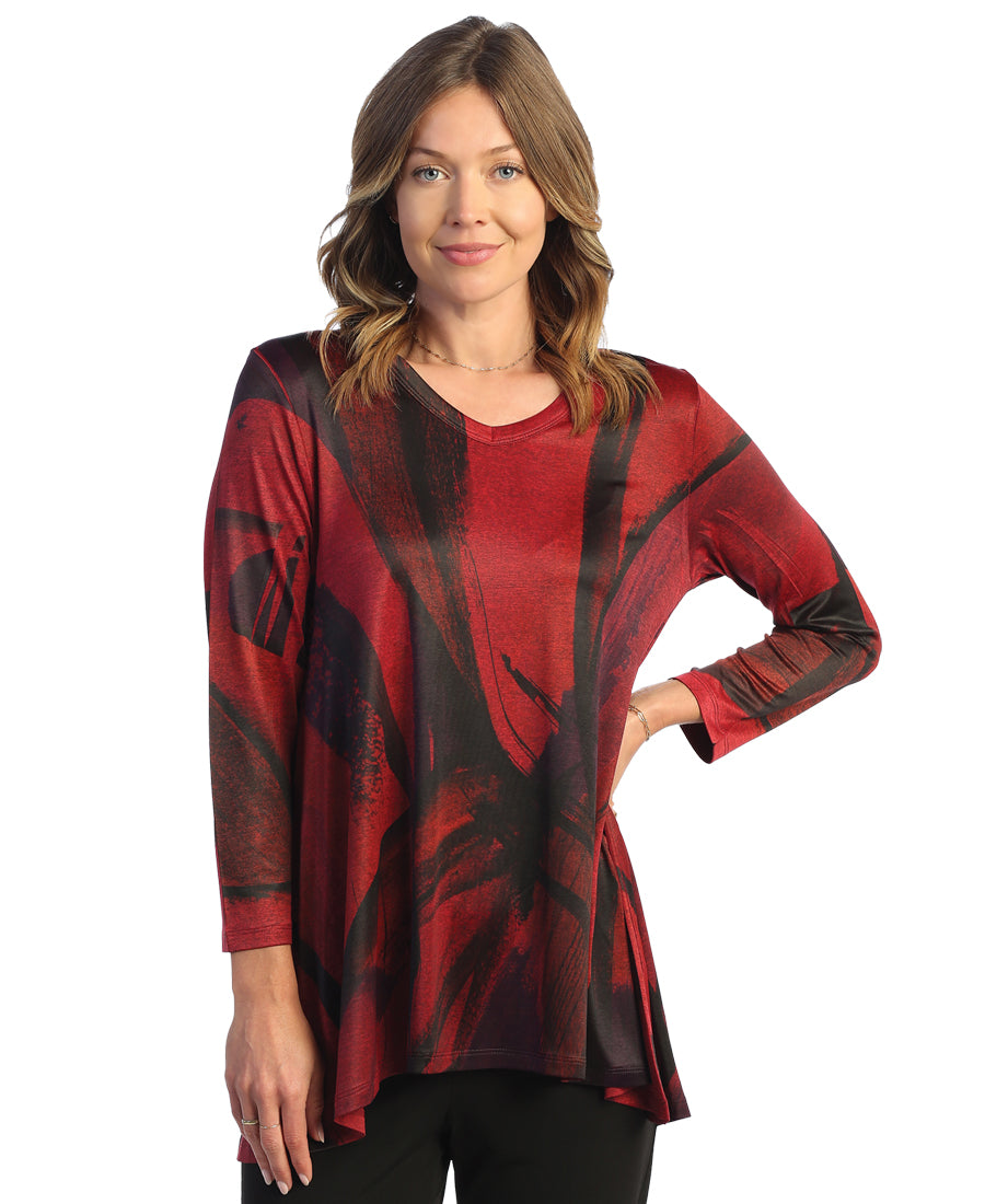 Vera Slinky-Like Knit Hi-Low Tunic Top