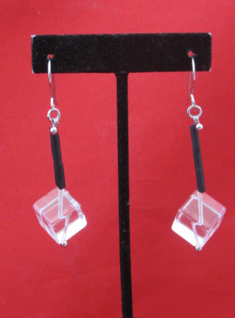 Frozen Crystal Cube Earrings