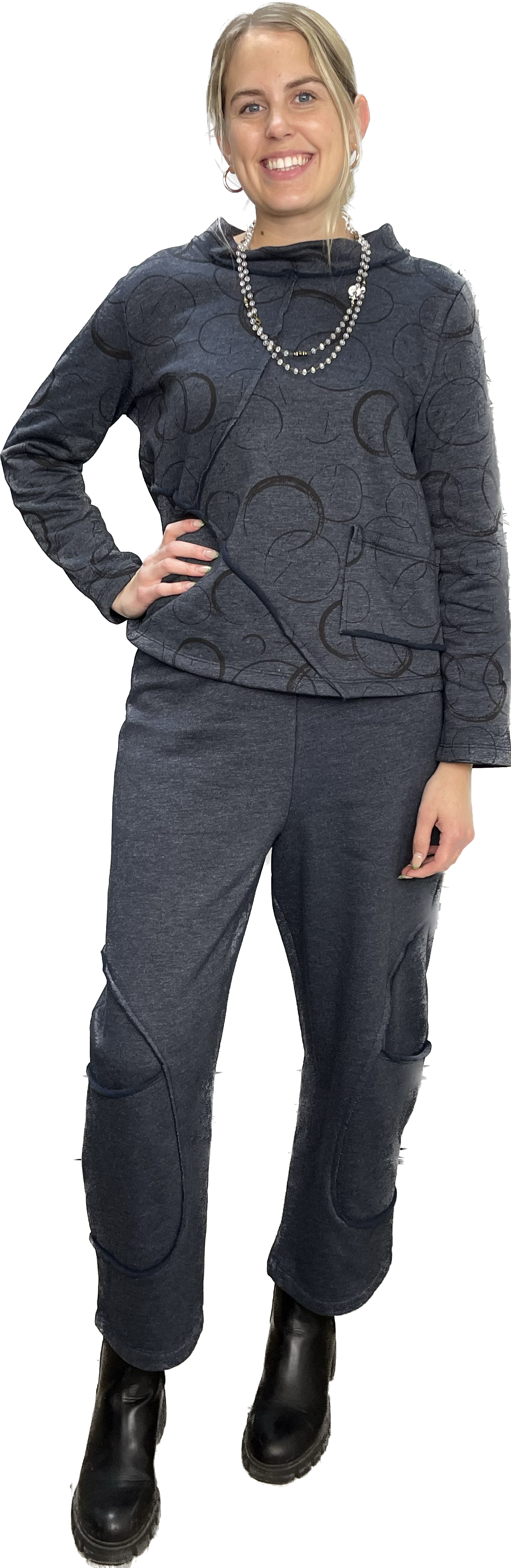 Kirsten Long Sleeve Indigo Top