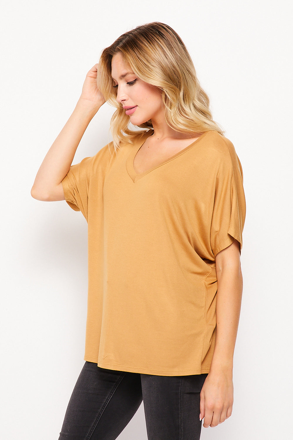 Load image into Gallery viewer, T10512RS Dolman Sleeve V-Neck Top
