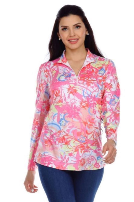 Load image into Gallery viewer, T63812072 Long Sleeve Top with Zippered Collar
