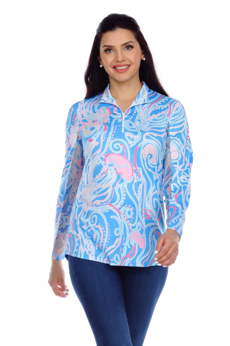 Load image into Gallery viewer, T63812298 Long Sleeve Top with Zippered Collar
