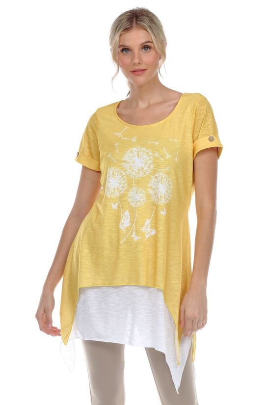 Load image into Gallery viewer, T65545048 Short Sleeve Scoop Neck Top with Tiered Hem
