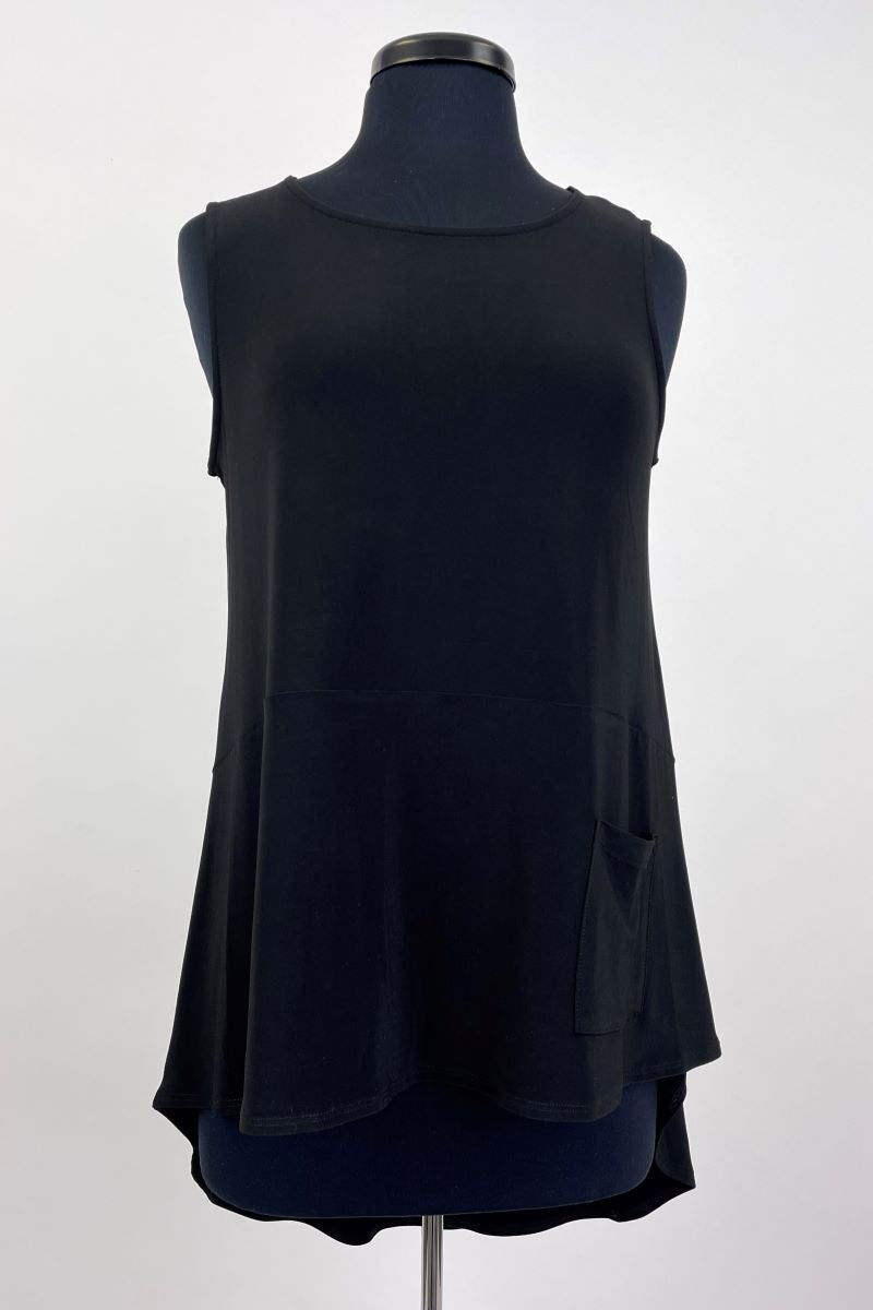 Load image into Gallery viewer, Madeline Tank with Pocket - Black Solid
