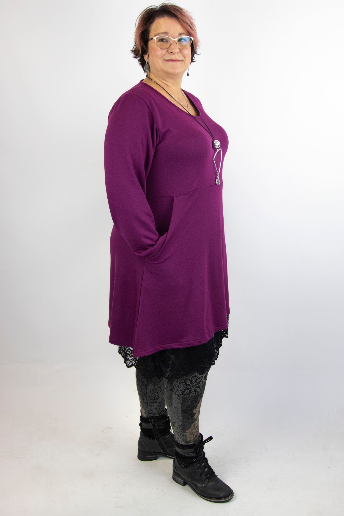 Barcelona Tunic French Terry - Long Sleeve w/Buttons and Pocket