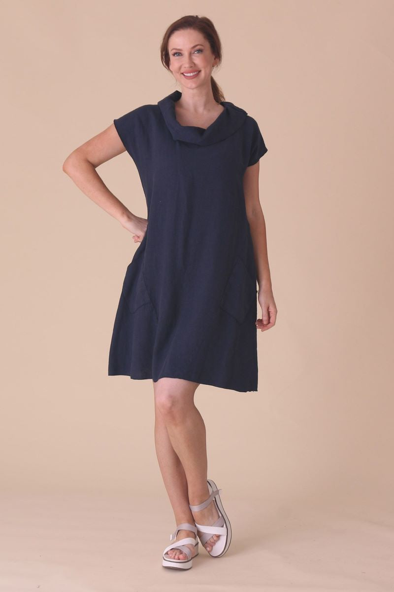 Load image into Gallery viewer, C44808 Roll Neck Dress with Pockets

