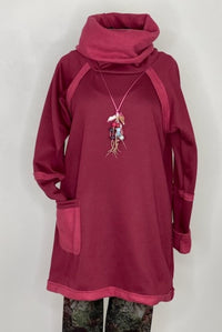 Cranberry Colorado Funnel Neck Sweatshirt with Pocket