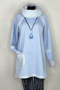 Sky Blue Colorado Funnel Neck Sweatshirt with Pocket