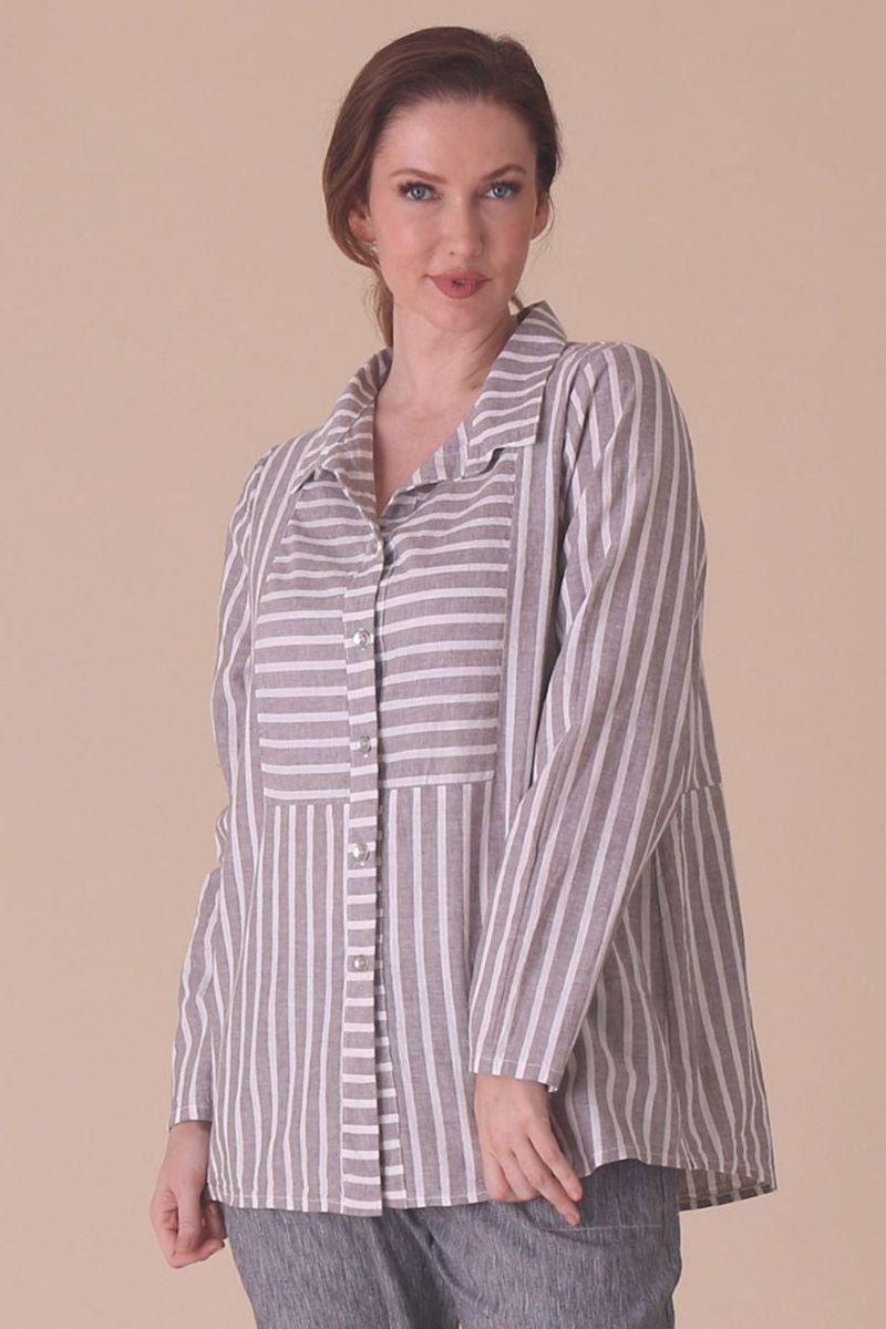 C44933 Long Sleeve Striped Shirt