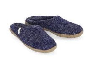 Load image into Gallery viewer, Blue Slippers with Rubber Sole
