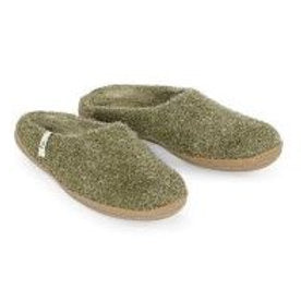 Moss Green Slippers with Rubber Sole