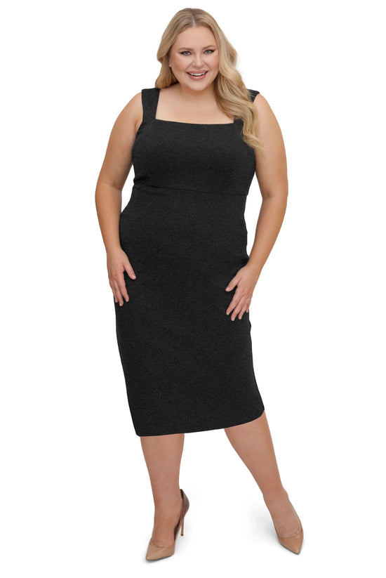 Load image into Gallery viewer, Compression Square Neck Dress - Charcoal
