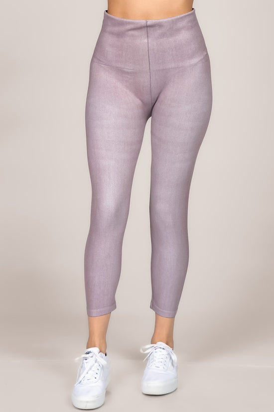 Load image into Gallery viewer, Denim Twill Dusty Lilac Full Length Legging
