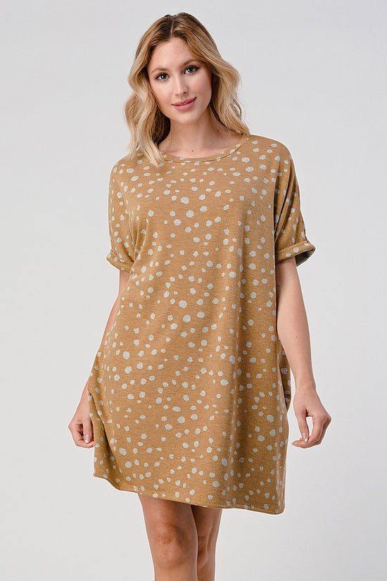 Relax Tunic Dress with Side Pockets - Mustard