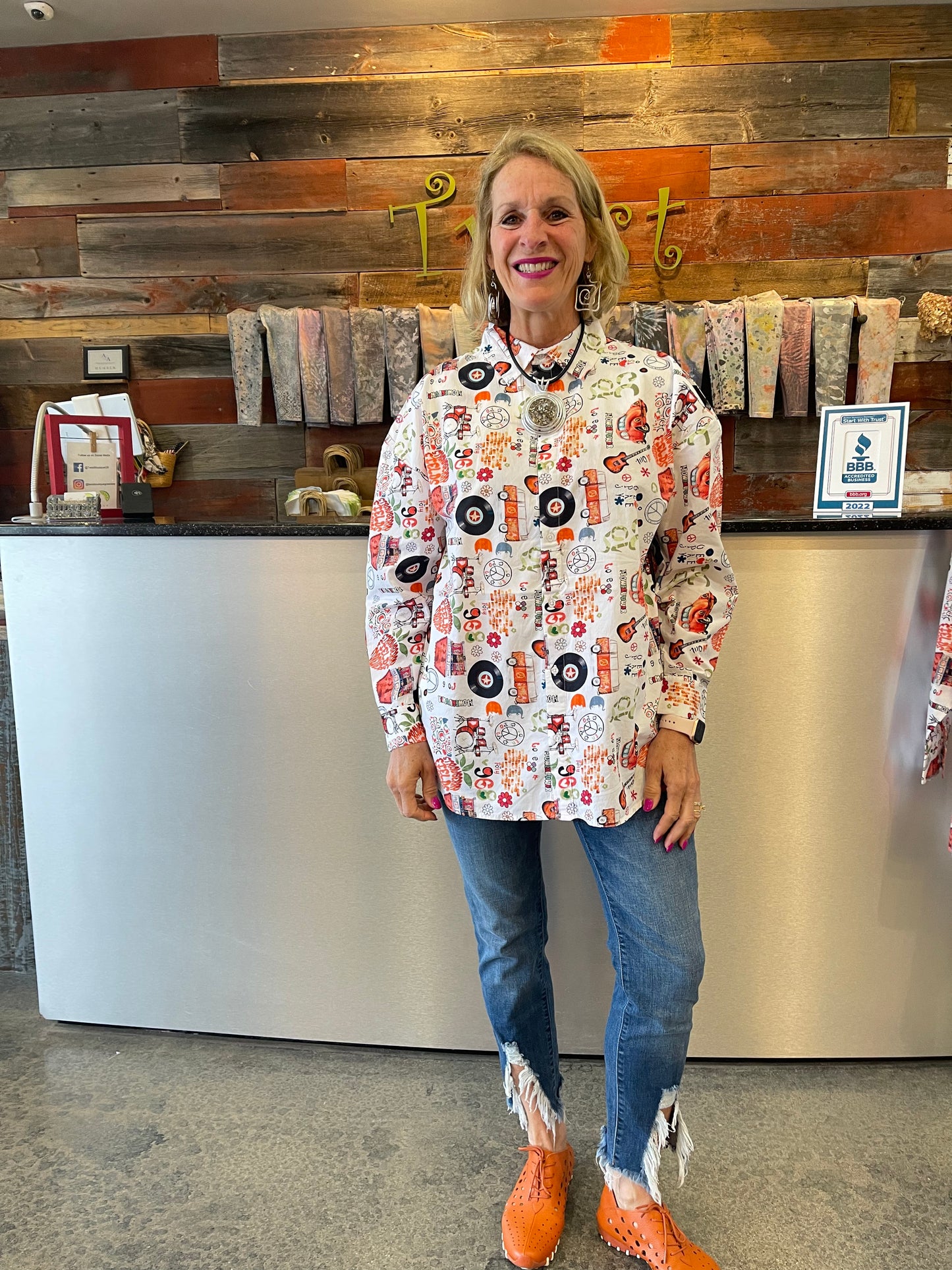 60s Retro Cotton Blouse