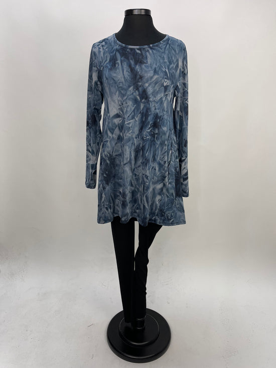 2AM Long Sleeves Tunic - Blueberry Tie Dye