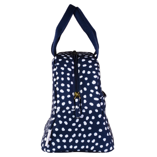 Load image into Gallery viewer, Small Lunch Tote - Navy Dot
