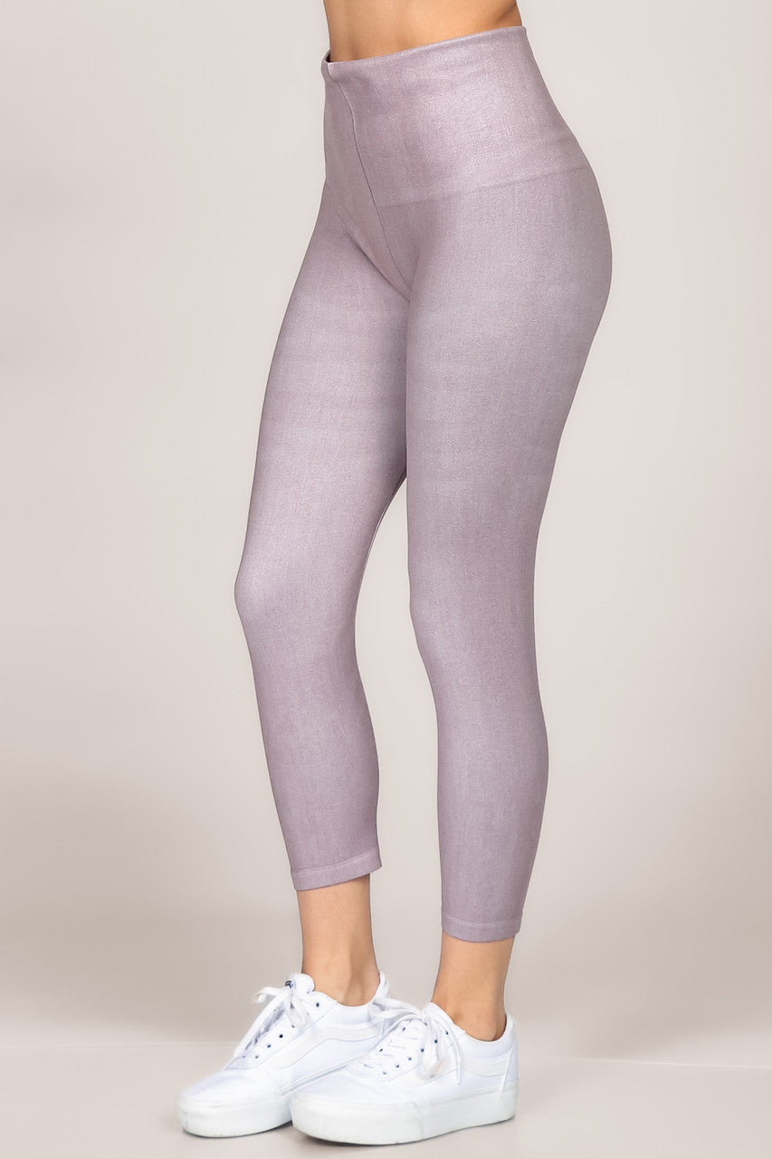 Load image into Gallery viewer, Denim Twill Dusty Lilac Full Length Legging
