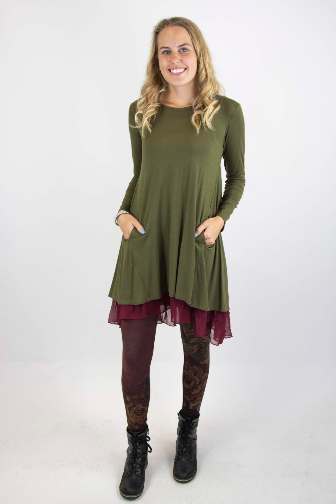 2AM Long Sleeves Tunic - Olive