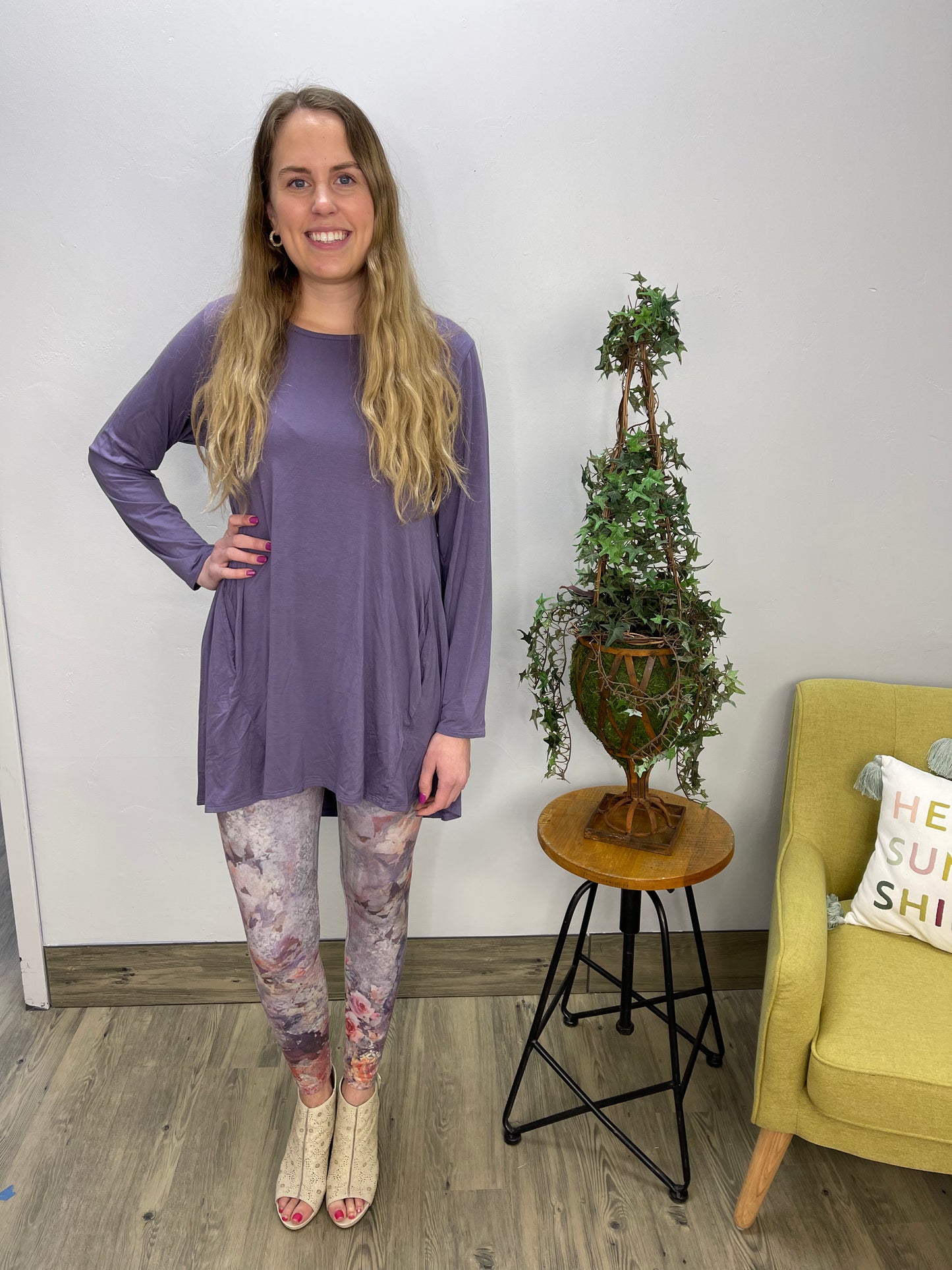 2AM Long Sleeves Tunic - Periwinkle