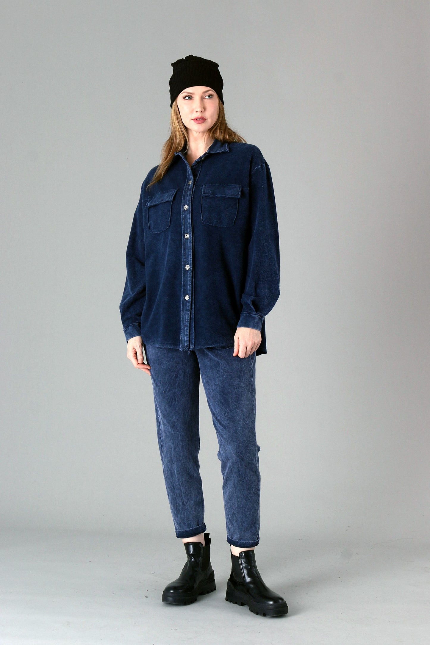 Oversized Denim Button Up Shirt