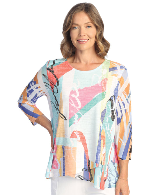 Load image into Gallery viewer, Novel Burnout Sublimation Tunic With Mesh Contrast
