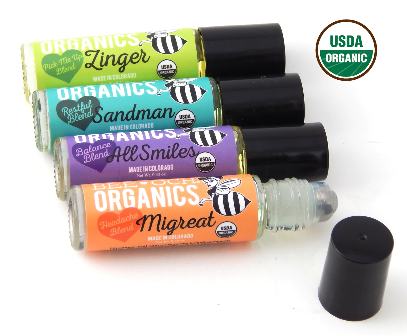 BEE-OCH Organic Essential Oil Roller - All Smiles