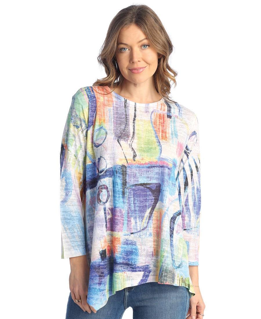 Bristol Jersey Burnout Asymmetric Tunic top