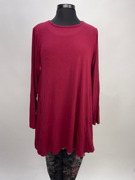 2AM Long Sleeves Tunic - Cranberry