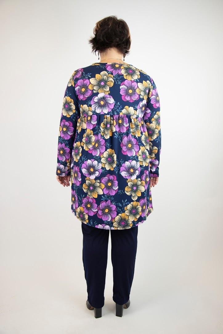 Purple 2AM Long Sleeve Pattern Tunic