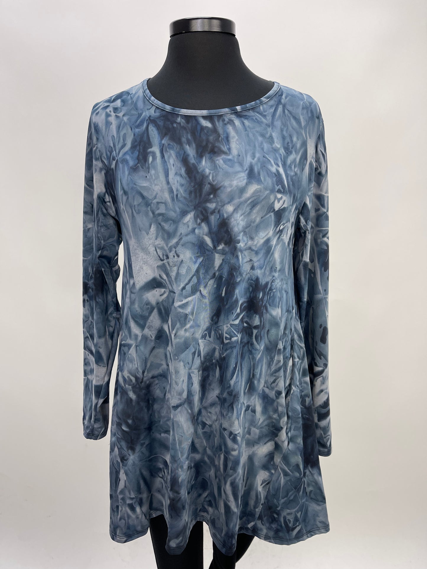 2AM Long Sleeves Tunic - Blueberry Tie Dye