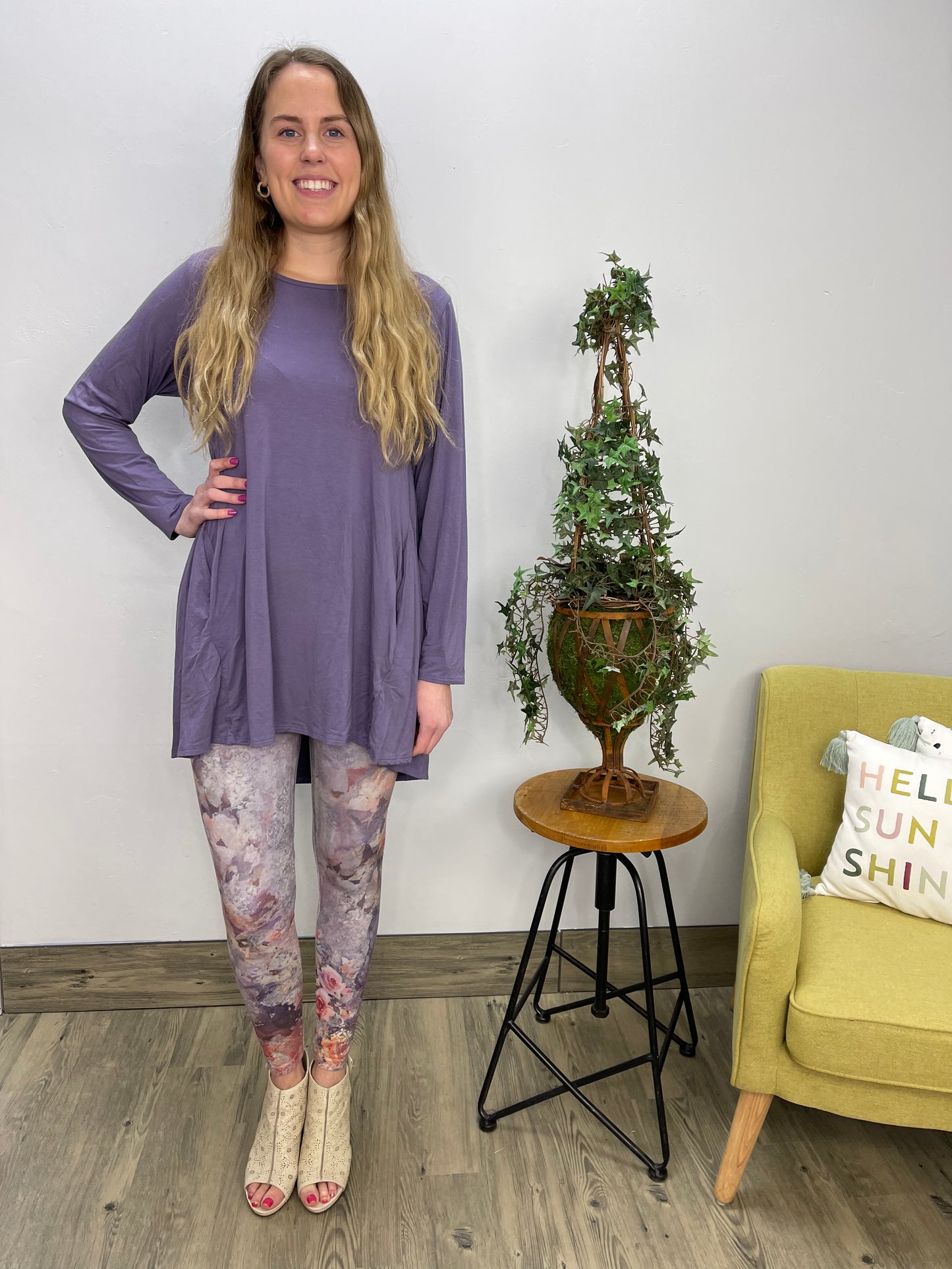 2AM Long Sleeves Tunic - Periwinkle
