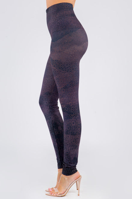 B4292FJ High Waist Full Length Legging with Geometric Design