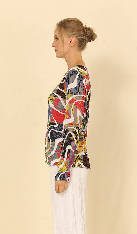 Load image into Gallery viewer, Andrea Long Sleeve Crinkle Top - Patch
