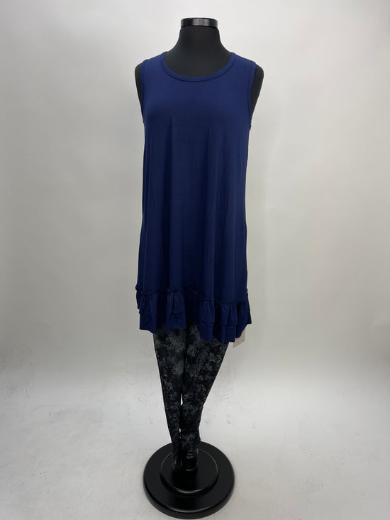 Load image into Gallery viewer, Modal Double Ruffle Tank - Blueberry
