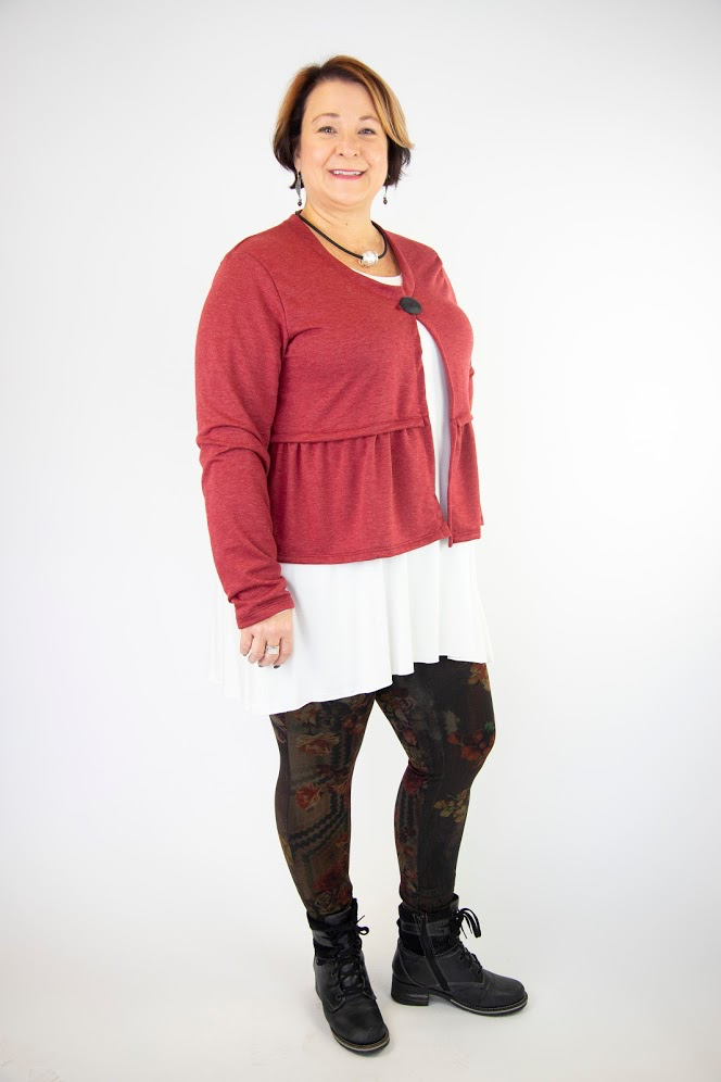 Twist Short Cardi - Burgundy