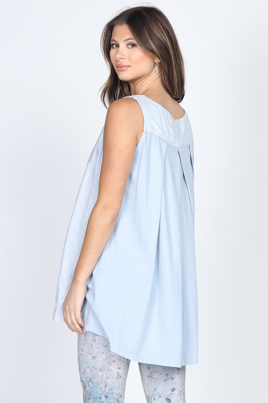 Load image into Gallery viewer, Mineral Wash Luxury Sleeveless Linen Tunic
