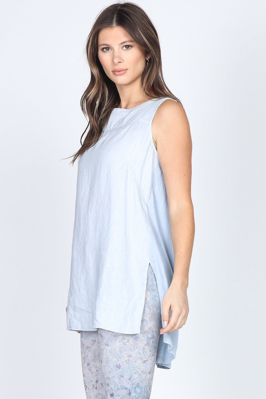 Load image into Gallery viewer, Mineral Wash Luxury Sleeveless Linen Tunic

