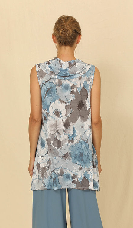 Load image into Gallery viewer, Alissa Sleeveless Cowl Neck Tank Bluebell

