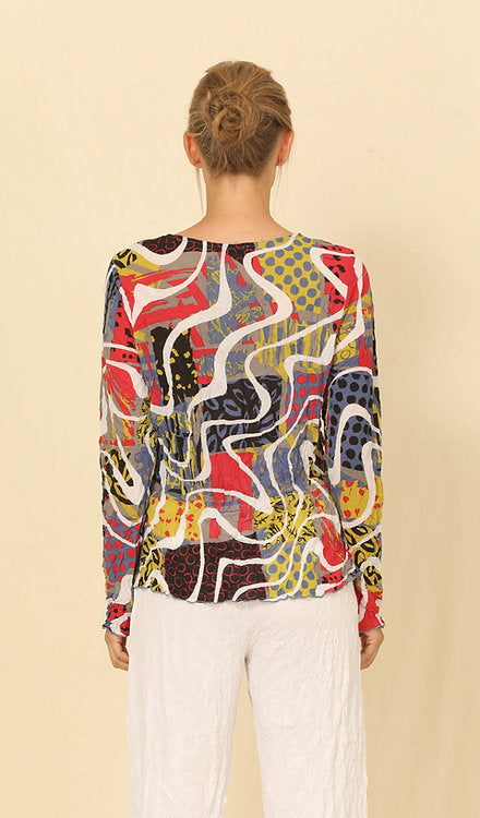 Load image into Gallery viewer, Andrea Long Sleeve Crinkle Top - Patch
