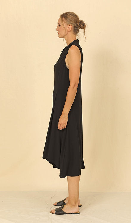 Black Soft Cowl Jayde Dress