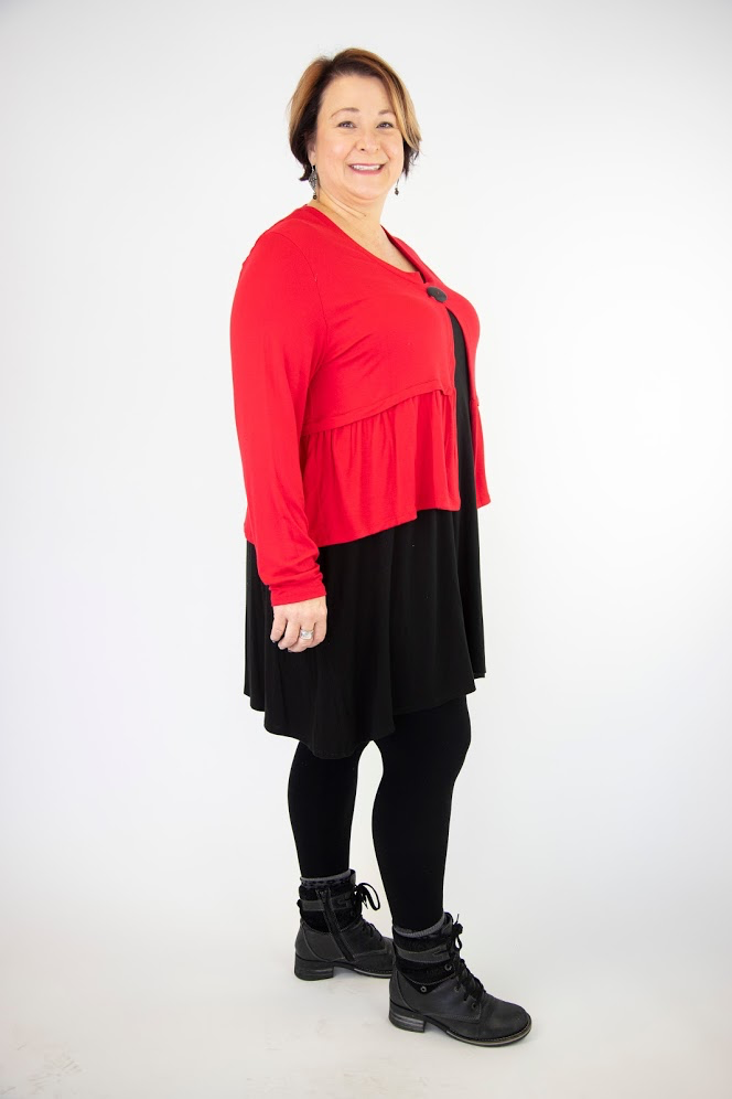 Twist Short Cardi - Red