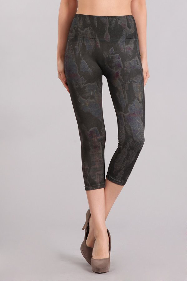 B4223H Capri Patterned Leggings