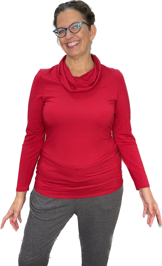 Red Long Sleeve Turtle Neck