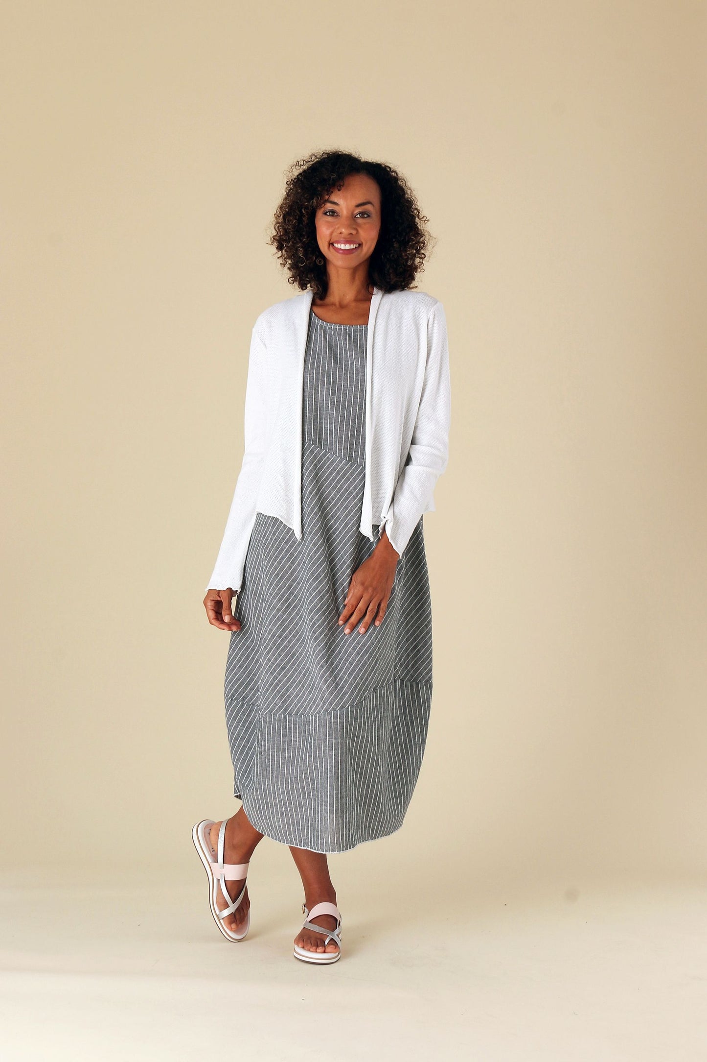 White Nailhead Breathable Cardigan